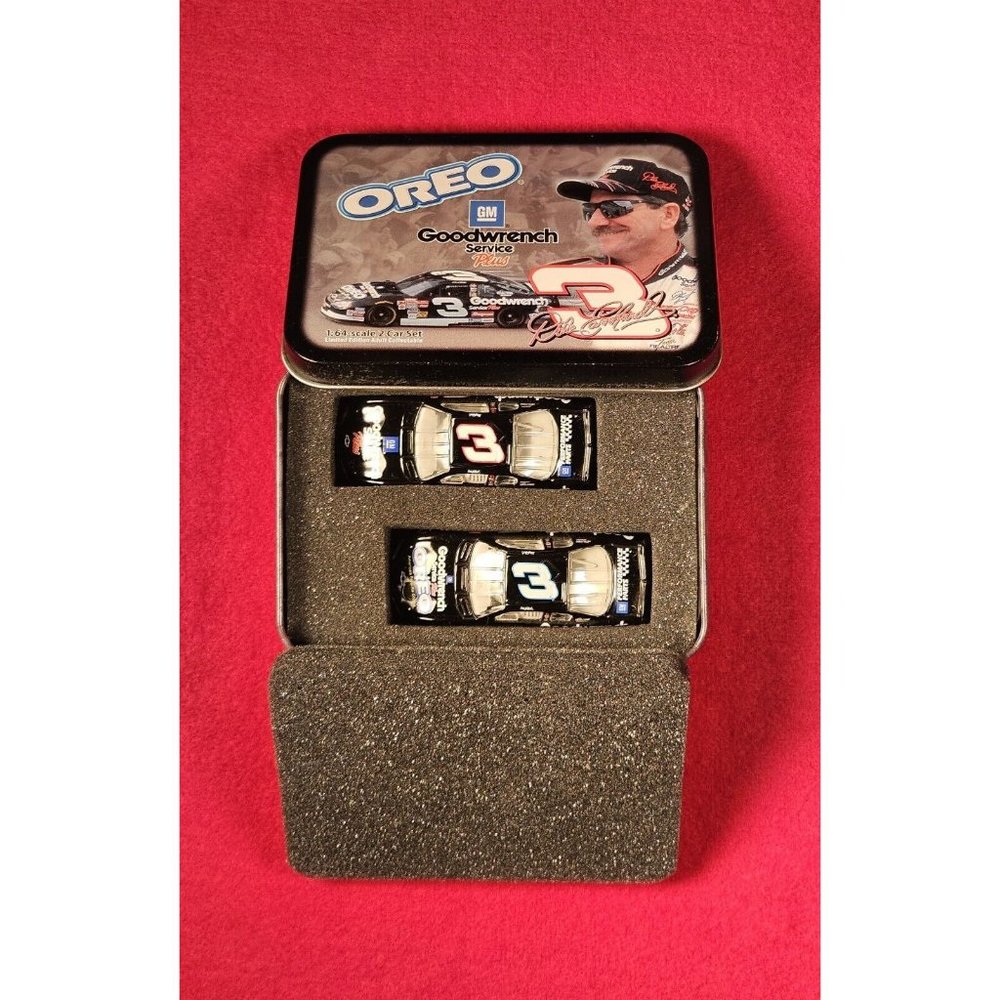 Dale Earnhardt #3 Goodwrench & Oreo 1:64 Scale Diecast 2 Car Set In Tin - NIB